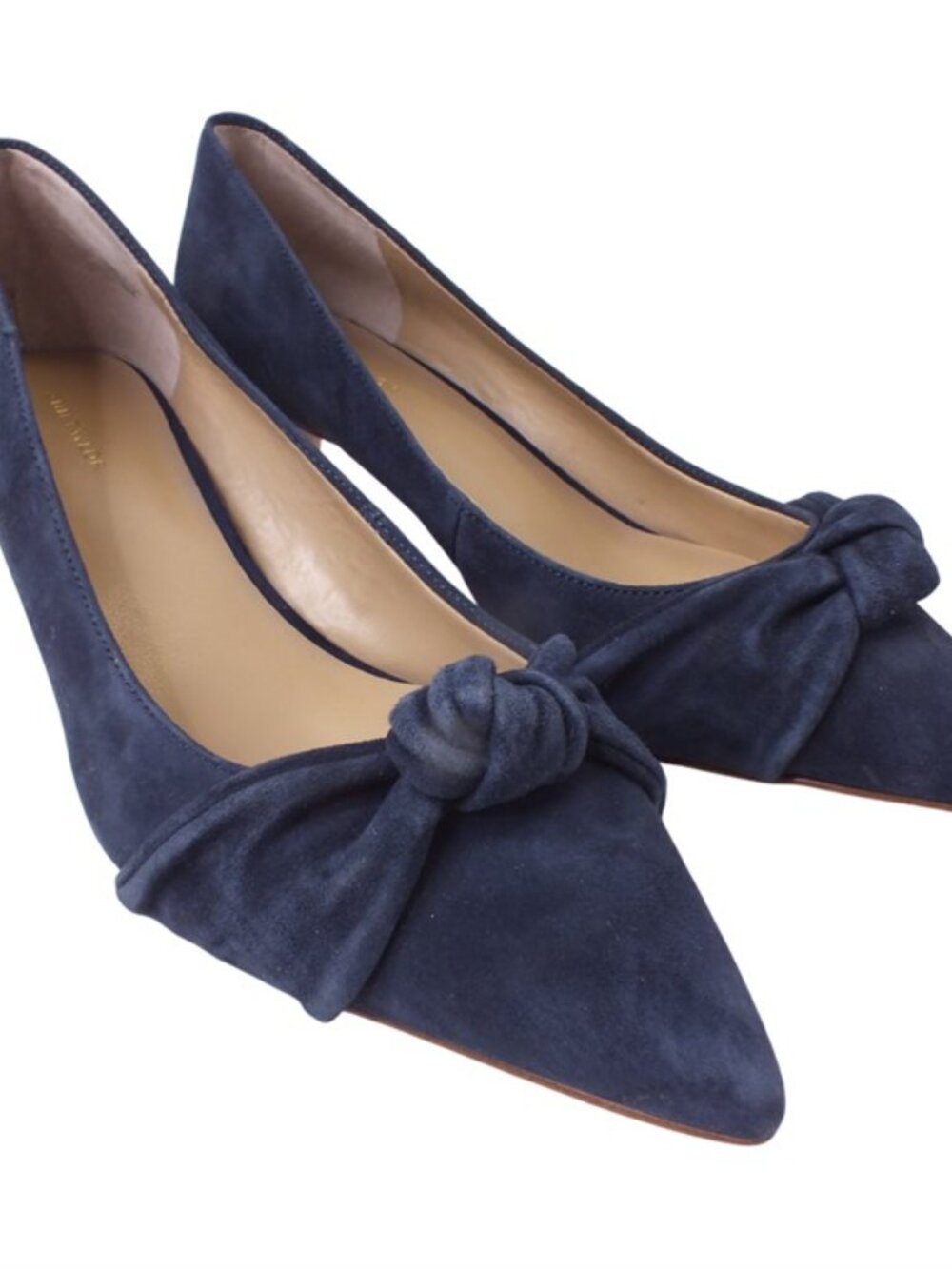 Ann Taylor Navy Suede Kitten Heel Pumps